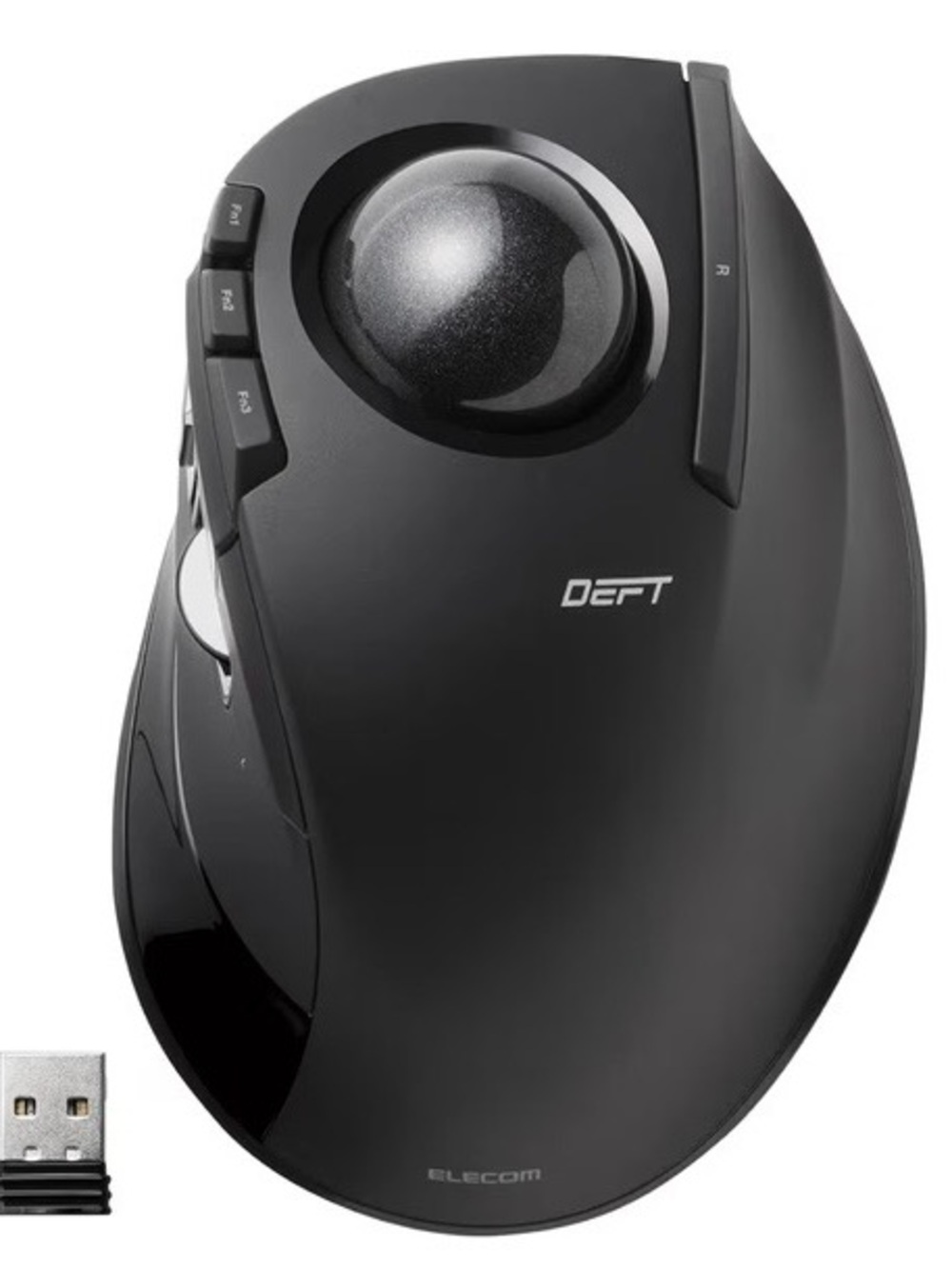 ELECOM DEFT Wireless Trackball Mouse M-DT2DRBK 2.4GHz 8-Button Mac Windows
